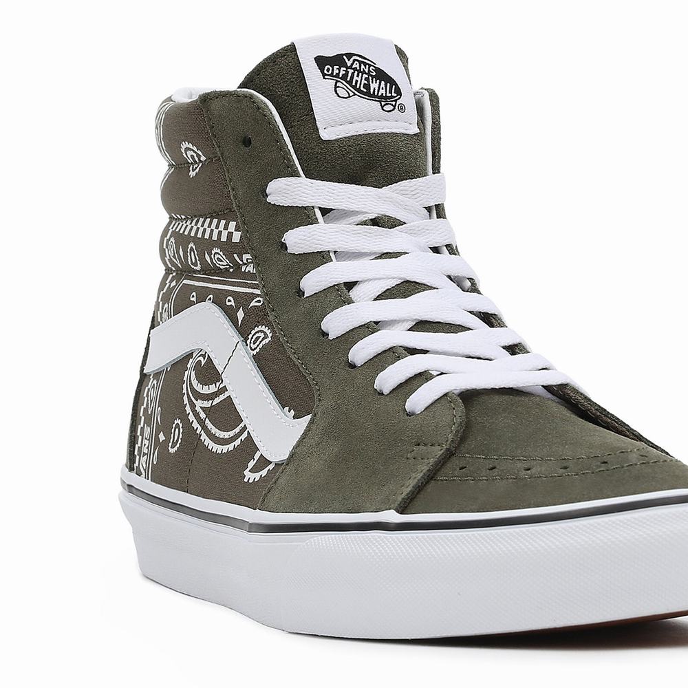 Tenis Botas Vans Peace Paisley SK8-Hi Mujer Verde | VDA643819