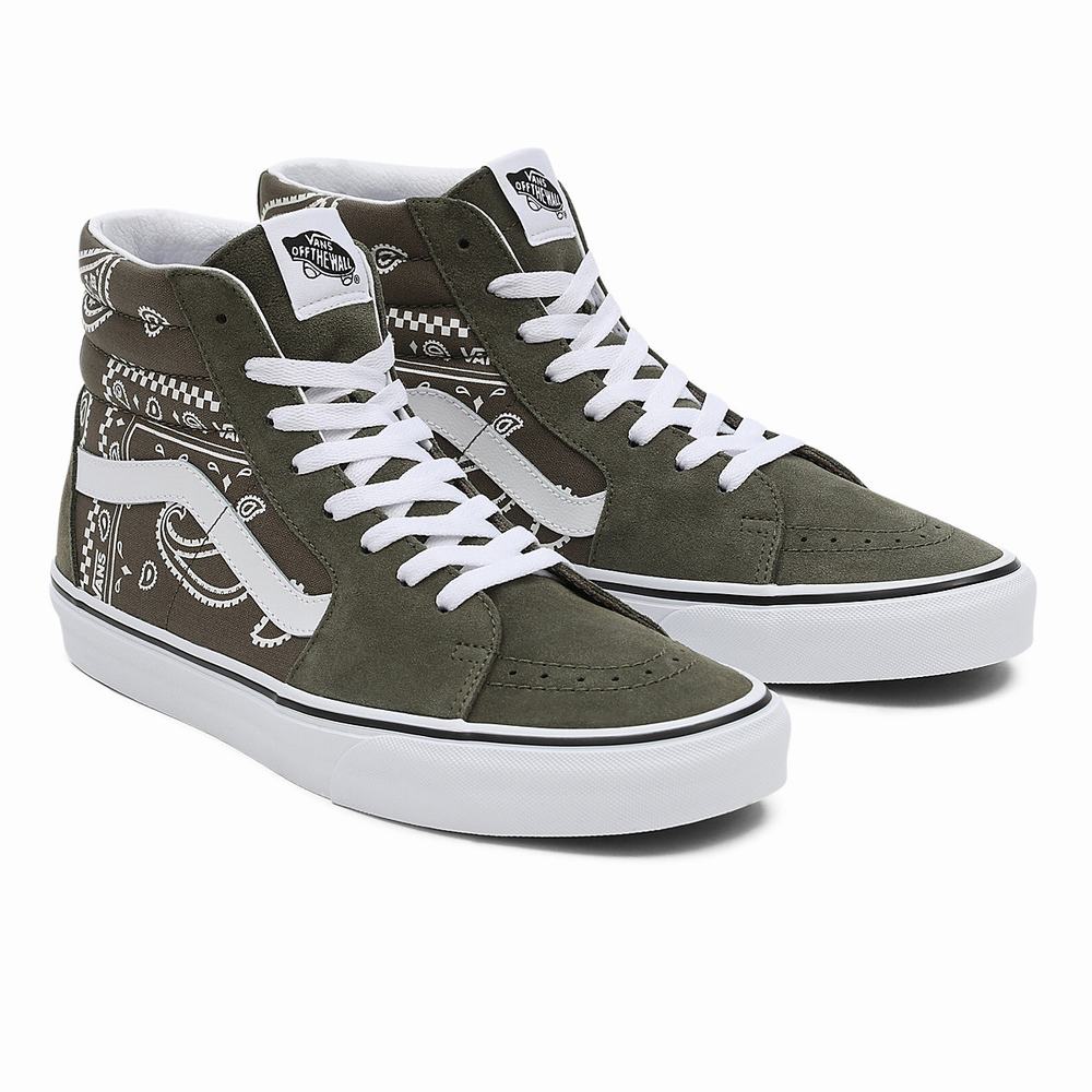 Tenis Botas Vans Peace Paisley SK8-Hi Mujer Verde | VDA643819