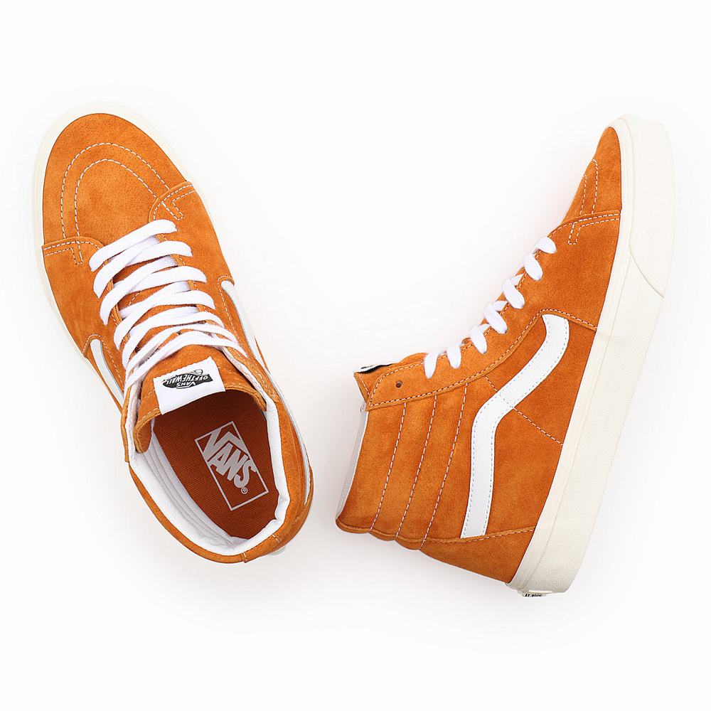 Tenis Botas Vans Pig Suede Sk8-Hi Hombre Naranjas | CAX247860