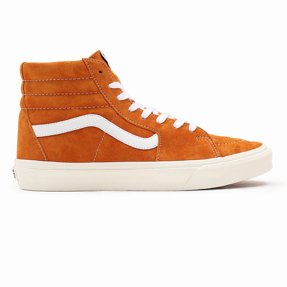 Tenis Botas Vans Pig Suede Sk8-Hi Hombre Naranjas | CAX247860