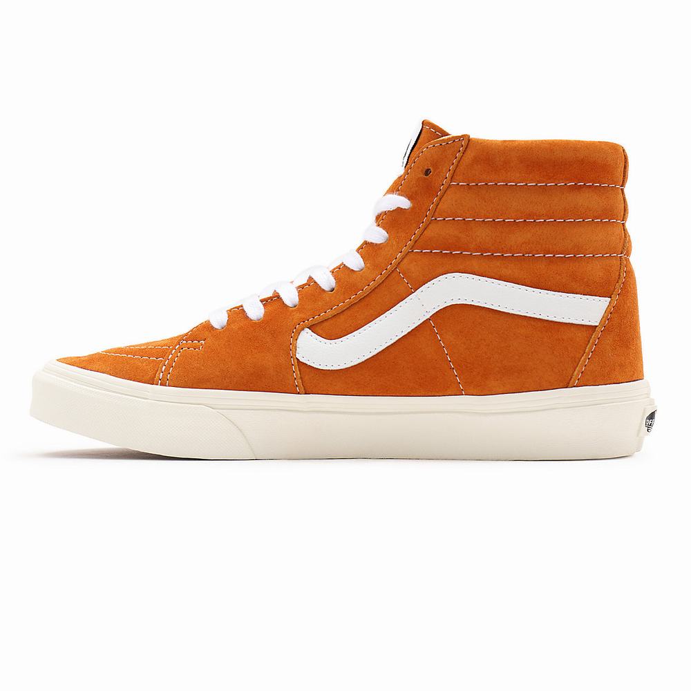 Tenis Botas Vans Pig Suede Sk8-Hi Hombre Naranjas | CAX247860