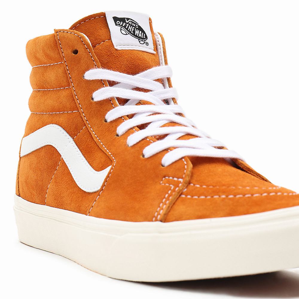 Tenis Botas Vans Pig Suede Sk8-Hi Hombre Naranjas | CAX247860