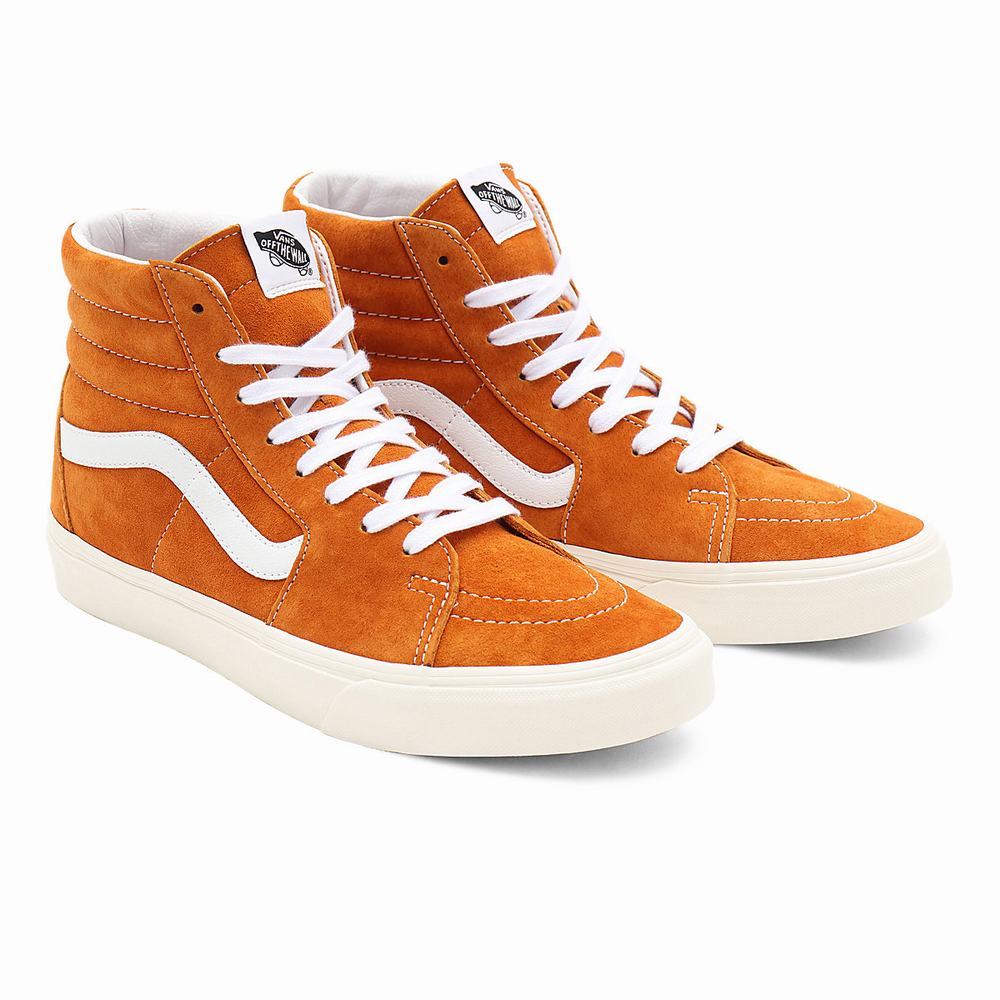 Tenis Botas Vans Pig Suede Sk8-Hi Hombre Naranjas | CAX247860