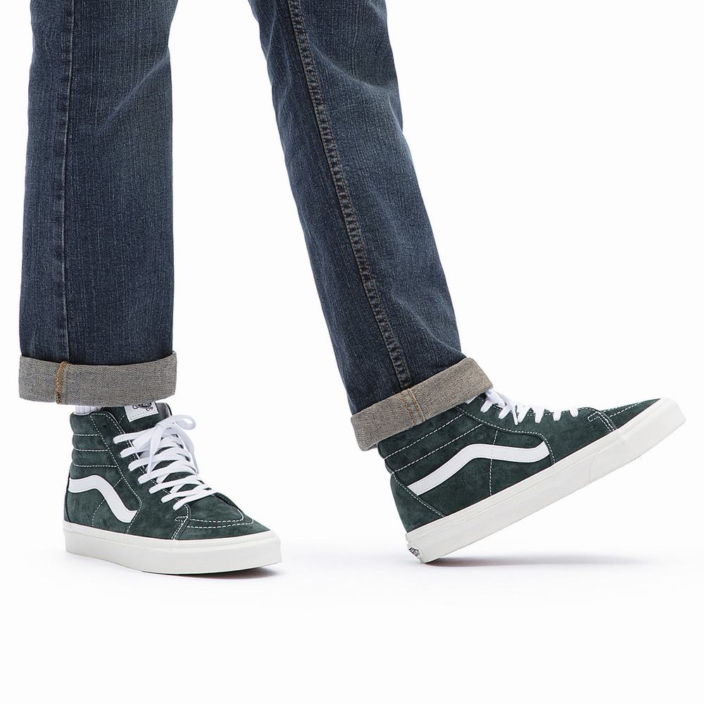 Tenis Botas Vans Pig Suede Sk8-Hi Hombre Verde | KIV218395