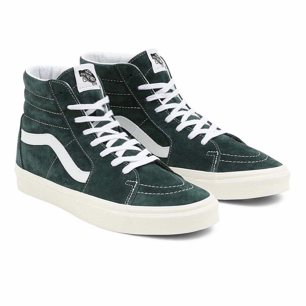 Tenis Botas Vans Pig Suede Sk8-Hi Hombre Verde | KIV218395