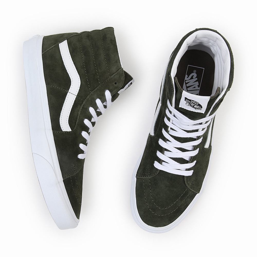 Tenis Botas Vans Pig Suede Sk8-Hi Hombre Verde | OEY602583