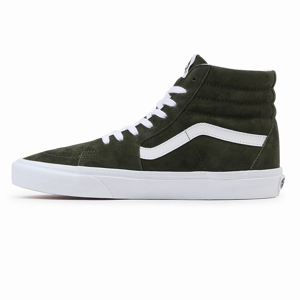 Tenis Botas Vans Pig Suede Sk8-Hi Hombre Verde | OEY602583