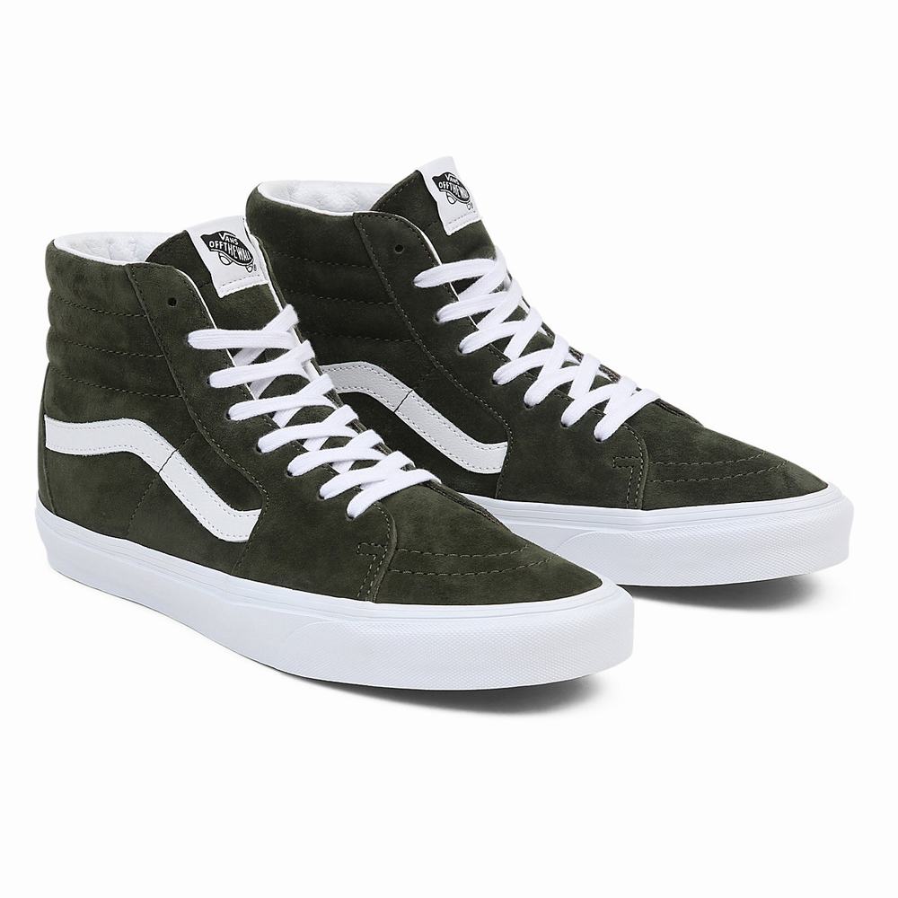 Tenis Botas Vans Pig Suede Sk8-Hi Hombre Verde | OEY602583