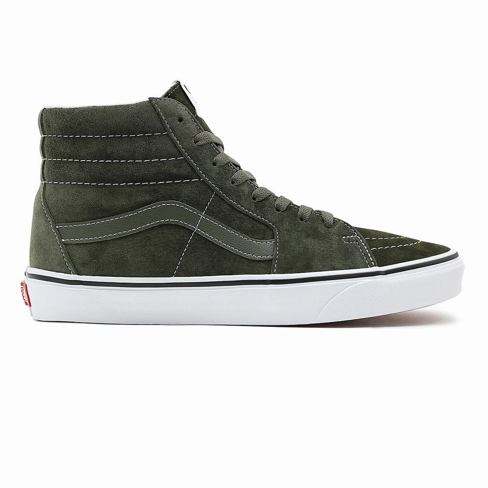 Tenis Botas Vans Pig Suede Sk8-Hi Hombre Verde | RJB962784