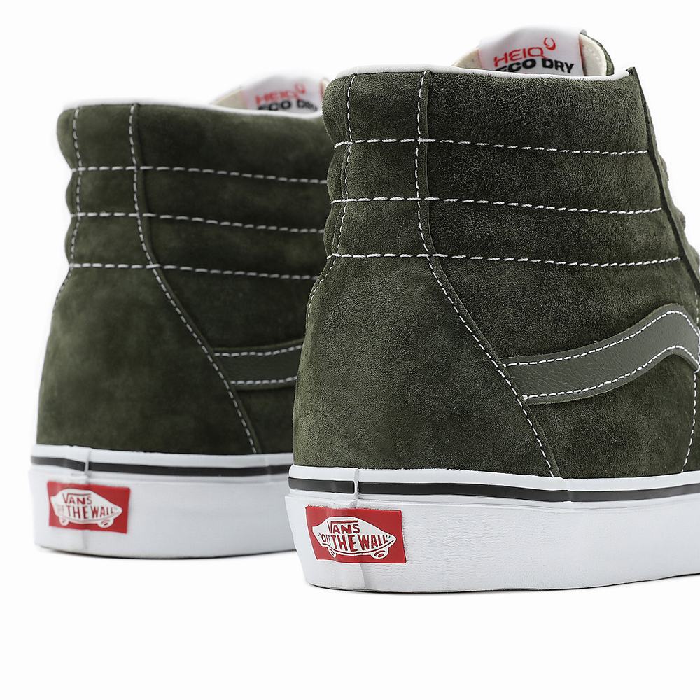 Tenis Botas Vans Pig Suede Sk8-Hi Hombre Verde | RJB962784