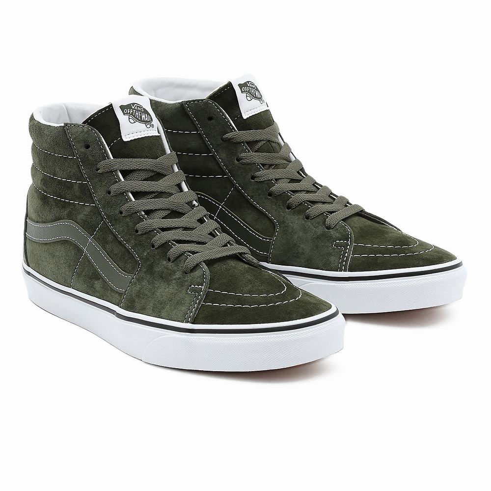 Tenis Botas Vans Pig Suede Sk8-Hi Hombre Verde | RJB962784