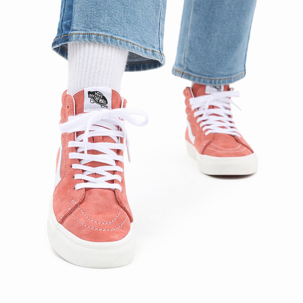 Tenis Botas Vans Pig Suede Sk8-Hi Mujer Rosas | JSW930824