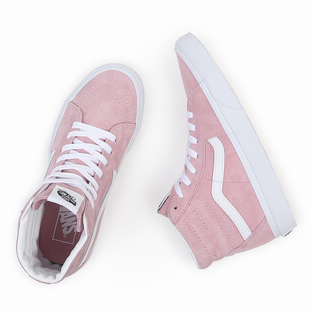 Tenis Botas Vans Pig Suede Sk8-Hi Mujer Rosas | UQJ956472