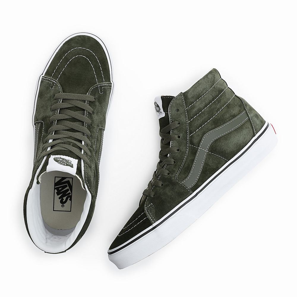 Tenis Botas Vans Pig Suede Sk8-Hi Mujer Verde | YAO708152