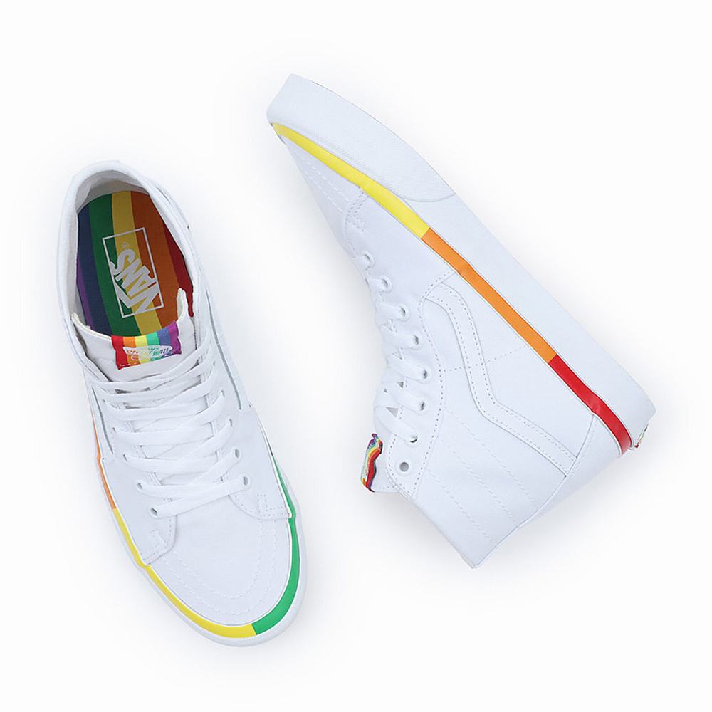 Tenis Botas Vans Rainbow Foxing Sk8-Hi Tapered Mujer Blancas | EJF690251