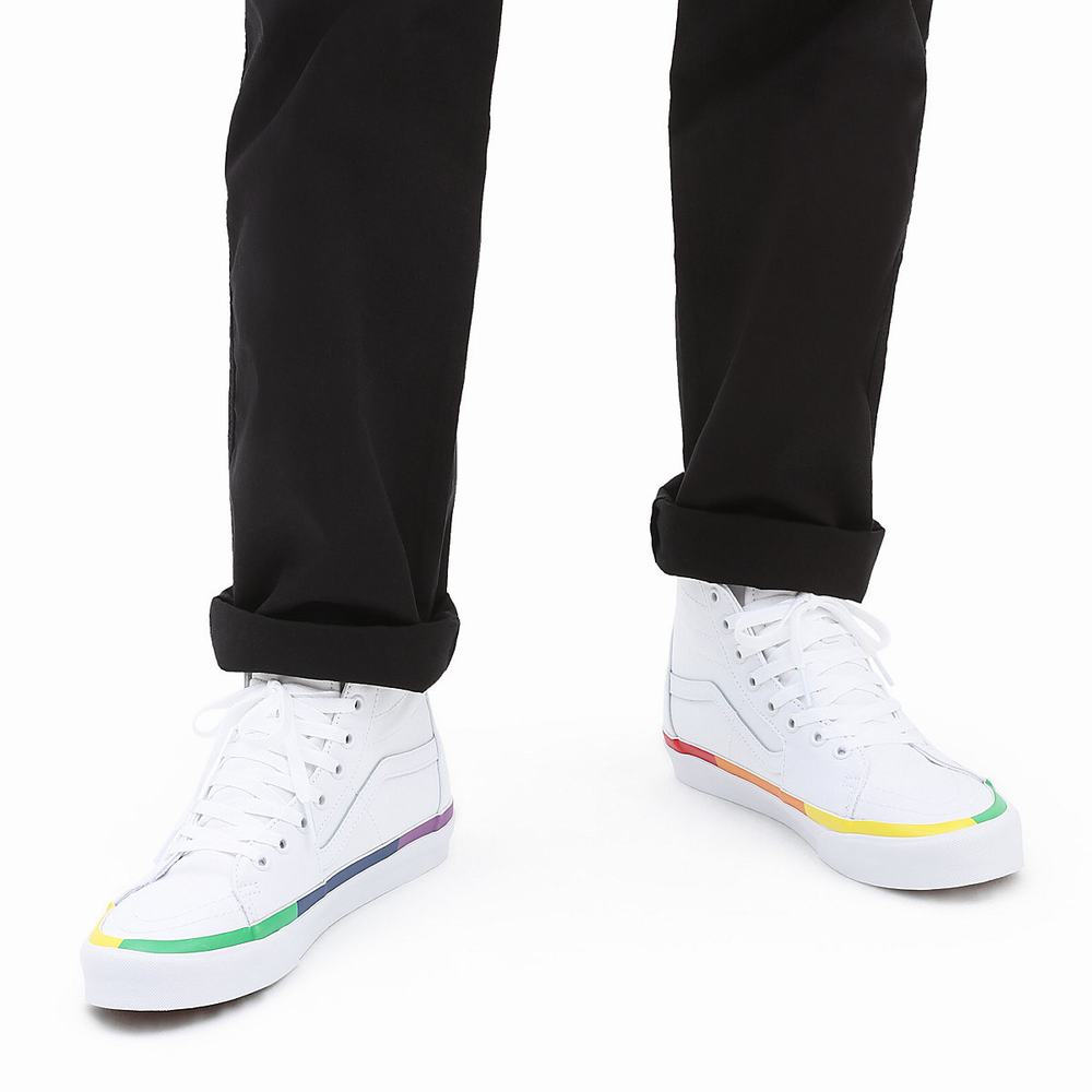 Tenis Botas Vans Rainbow Foxing Sk8-Hi Tapered Mujer Blancas | EJF690251