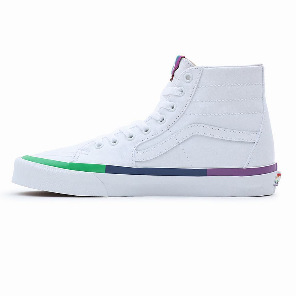 Tenis Botas Vans Rainbow Foxing Sk8-Hi Tapered Mujer Blancas | EJF690251