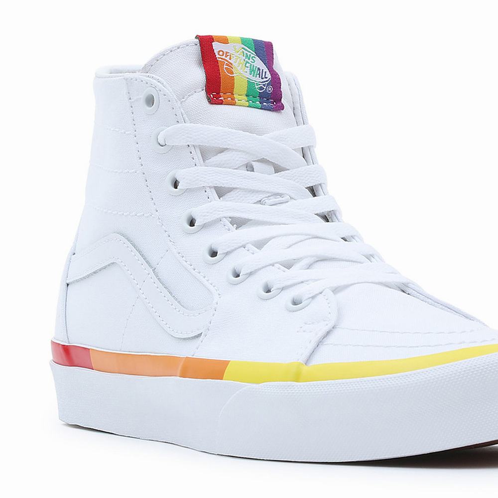 Tenis Botas Vans Rainbow Foxing Sk8-Hi Tapered Mujer Blancas | EJF690251