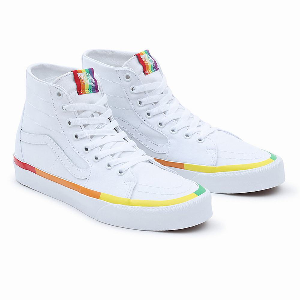 Tenis Botas Vans Rainbow Foxing Sk8-Hi Tapered Mujer Blancas | EJF690251