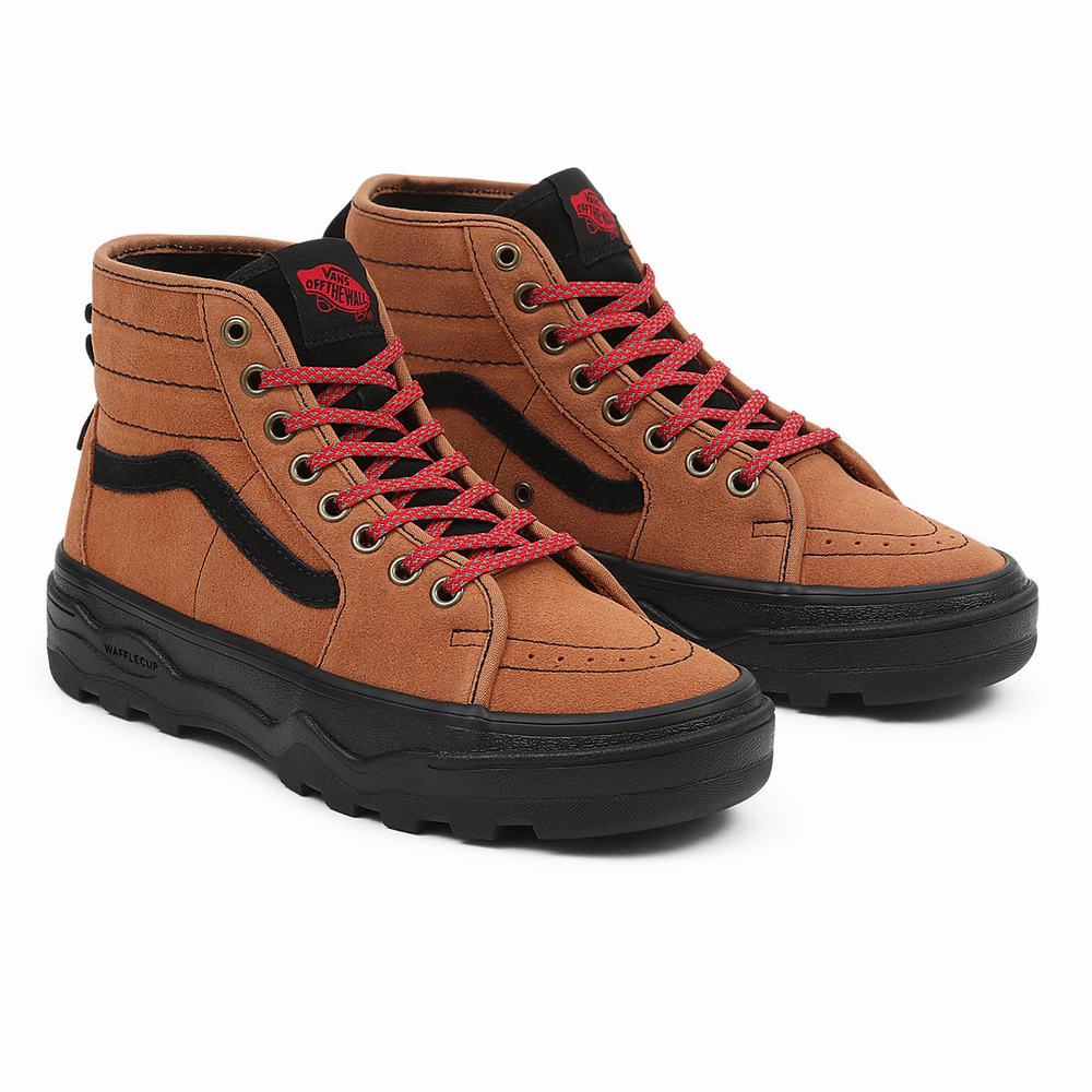 Tenis Botas Vans Sentry Sk8-Hi WC Hombre Marrones | FVE035146