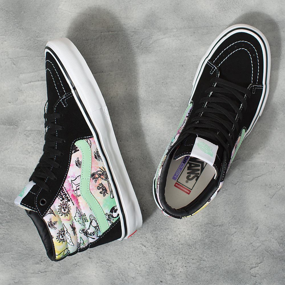 Tenis Botas Vans Shroom Doom Skate SK8-Hi Mujer Negras/Multicolor | IZM520834