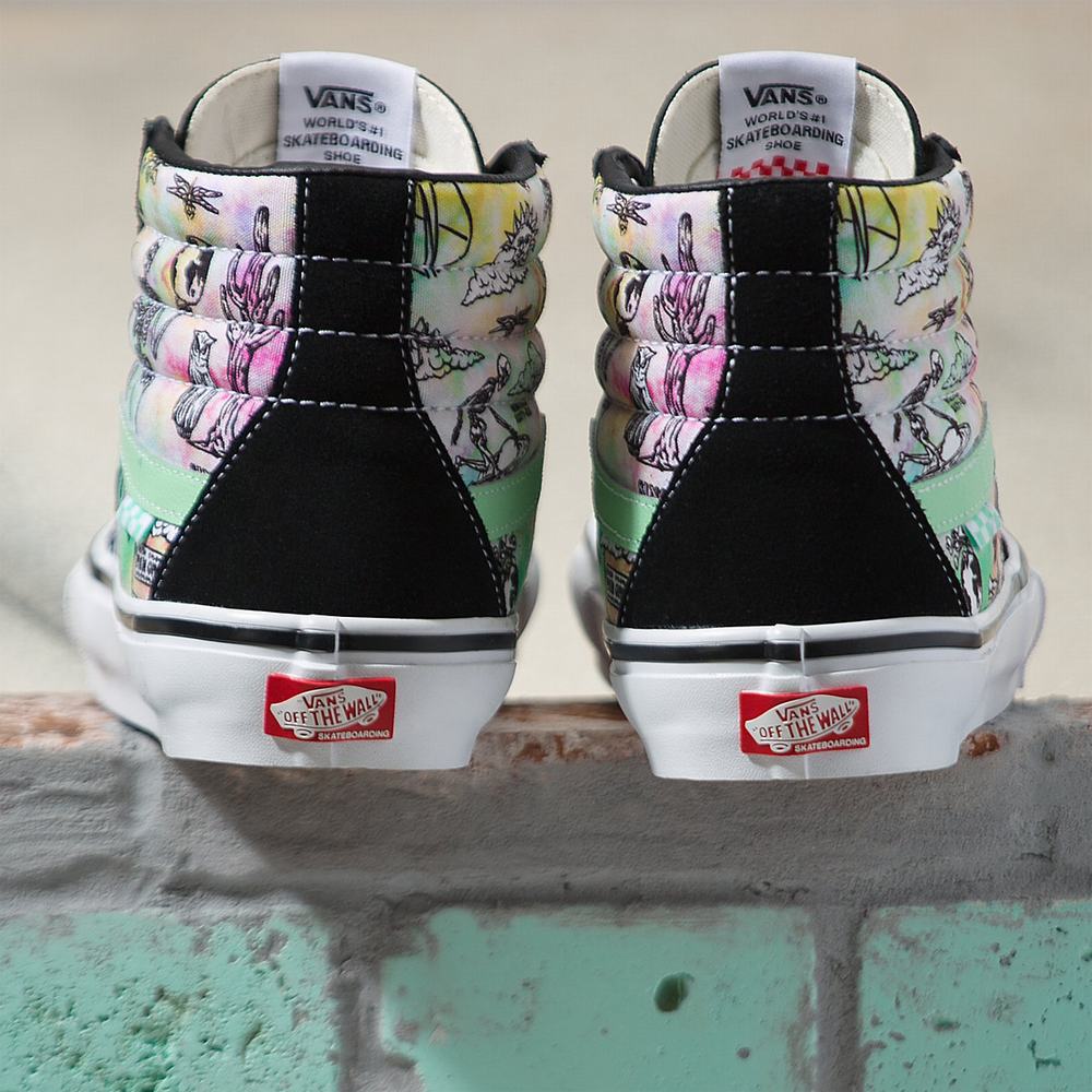 Tenis Botas Vans Shroom Doom Skate SK8-Hi Mujer Negras/Multicolor | IZM520834