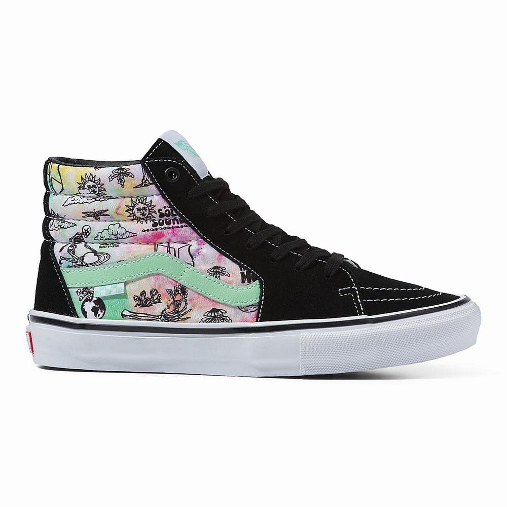 Tenis Botas Vans Shroom Doom Skate SK8-Hi Mujer Negras/Multicolor | IZM520834