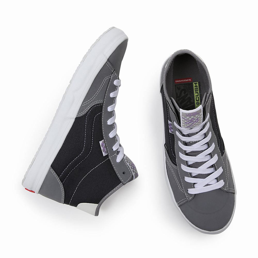 Tenis Botas Vans Sintetico The Lizzie Hombre Gris | LYI504928