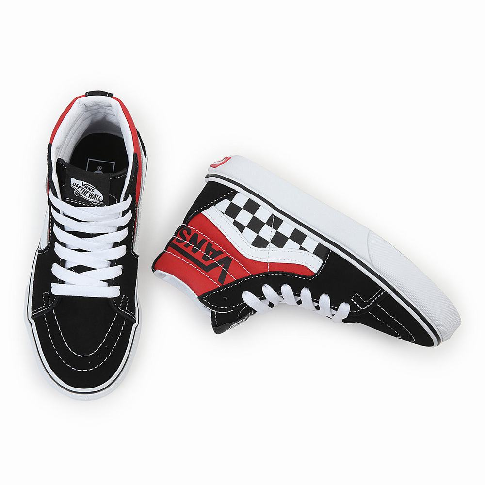 Tenis Botas Vans Sk8-Hi (4-8 years) Niños Negras/Rojas | XKB405987