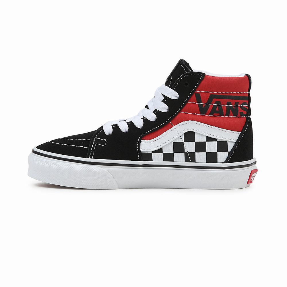 Tenis Botas Vans Sk8-Hi (4-8 years) Niños Negras/Rojas | XKB405987