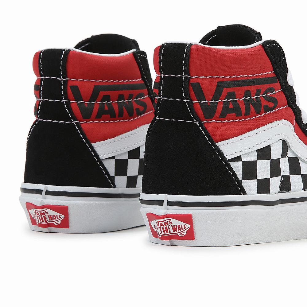 Tenis Botas Vans Sk8-Hi (4-8 years) Niños Negras/Rojas | XKB405987