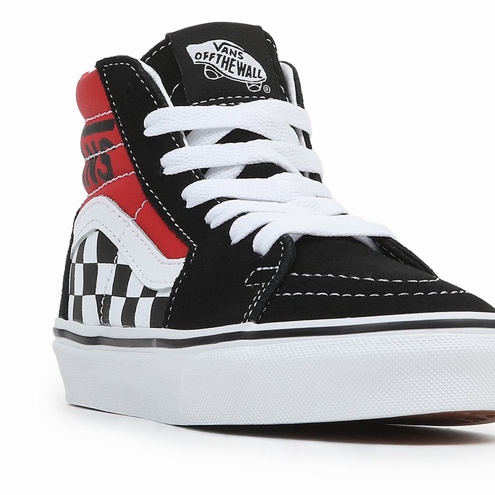 Tenis Botas Vans Sk8-Hi (4-8 years) Niños Negras/Rojas | XKB405987