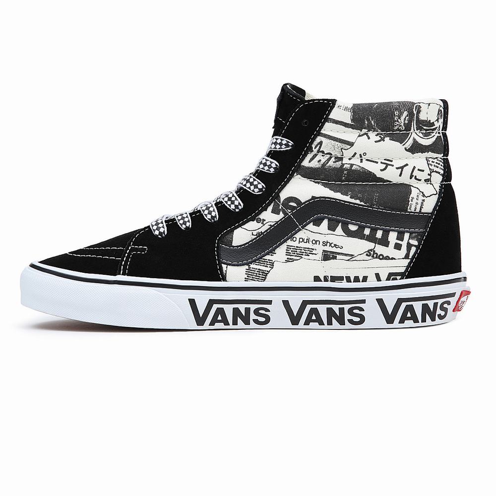 Tenis Botas Vans Sk8-Hi Hombre Negras/Blancas | RNH572108