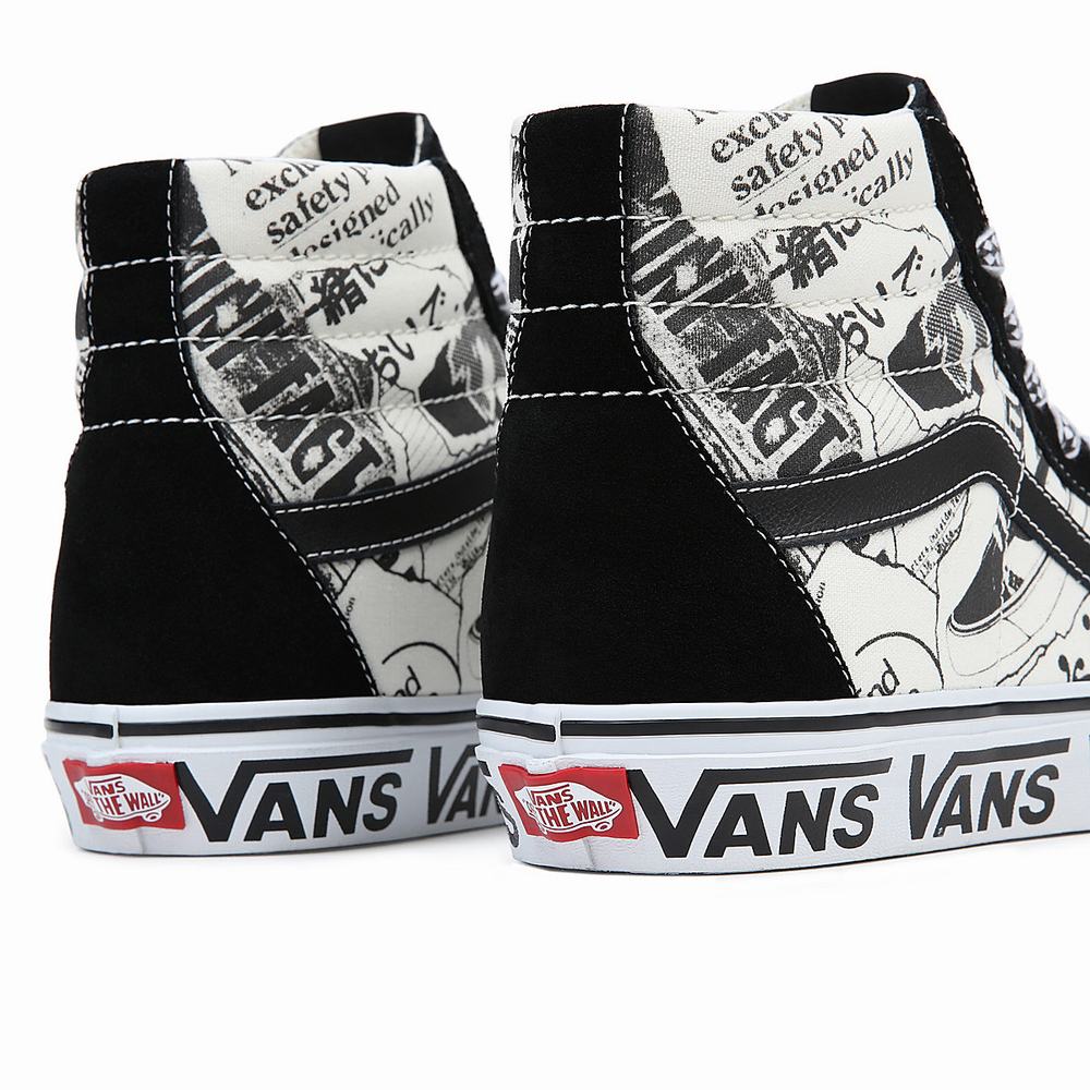 Tenis Botas Vans Sk8-Hi Hombre Negras/Blancas | RNH572108