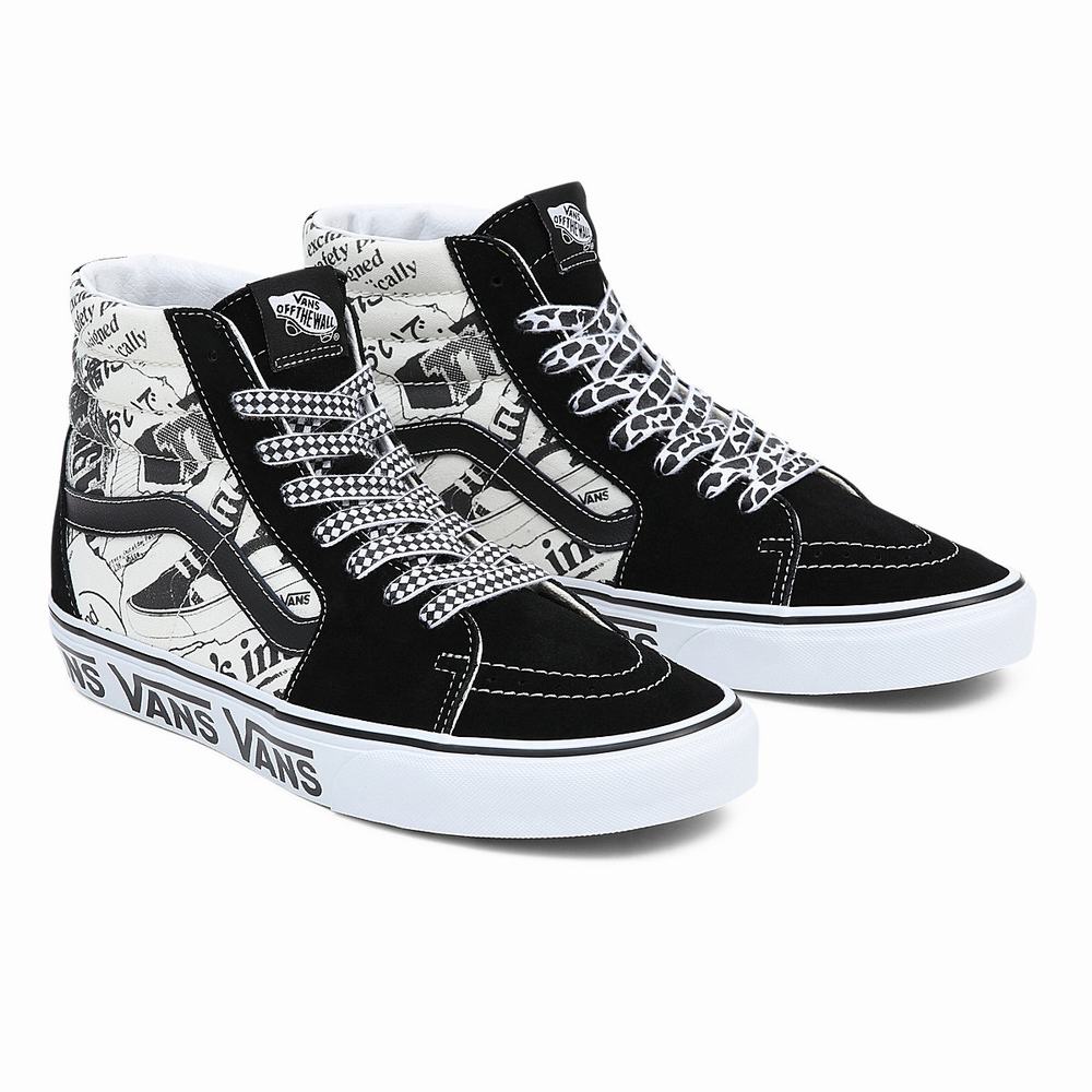 Tenis Botas Vans Sk8-Hi Mujer Negras/Blancas | JHB829543