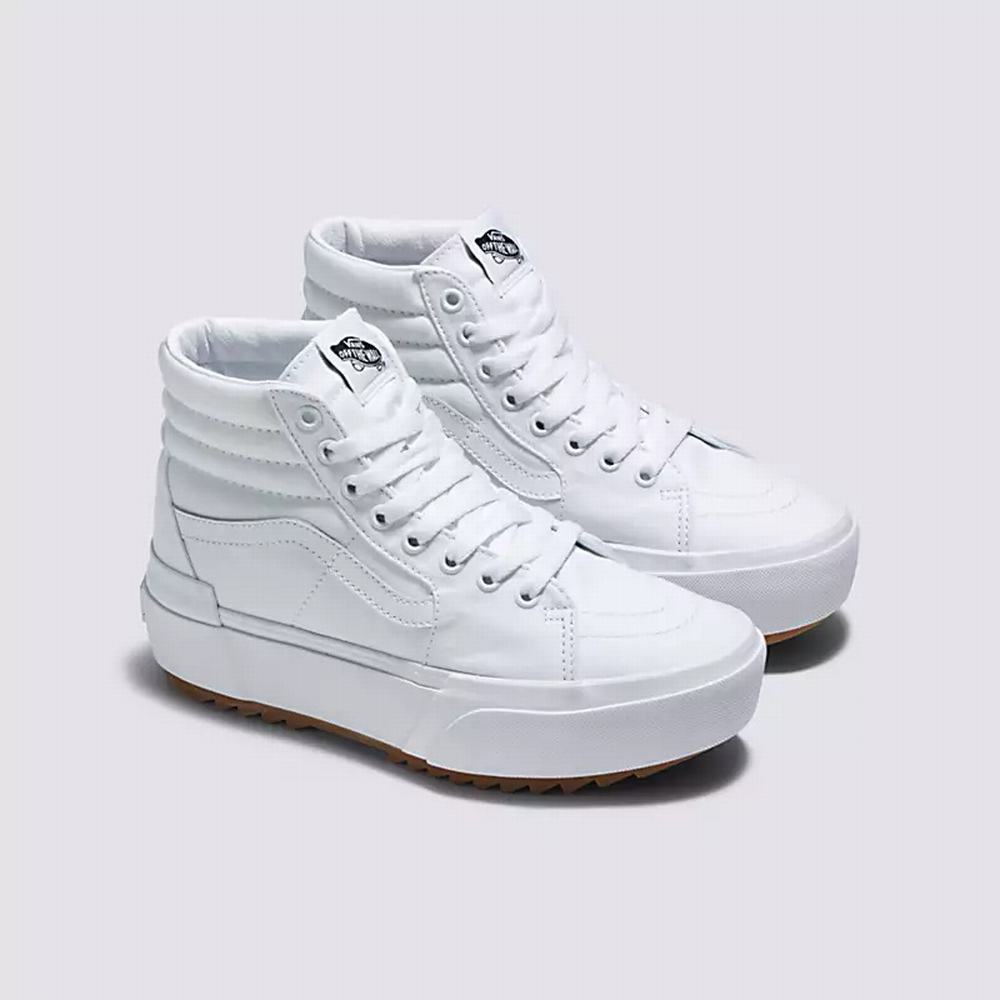 Tenis Botas Vans Sk8-Hi Stacked Suede/Canvas Mujer Blancas | QBW539768