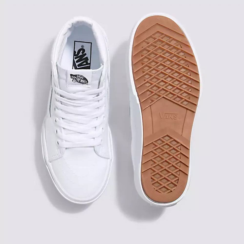 Tenis Botas Vans Sk8-Hi Stacked Suede/Canvas Mujer Blancas | QBW539768