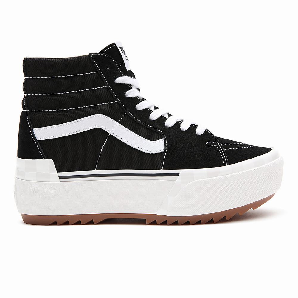 Tenis Botas Vans Sk8-Hi Stacked Suede/Canvas Mujer Negras | QPO409637