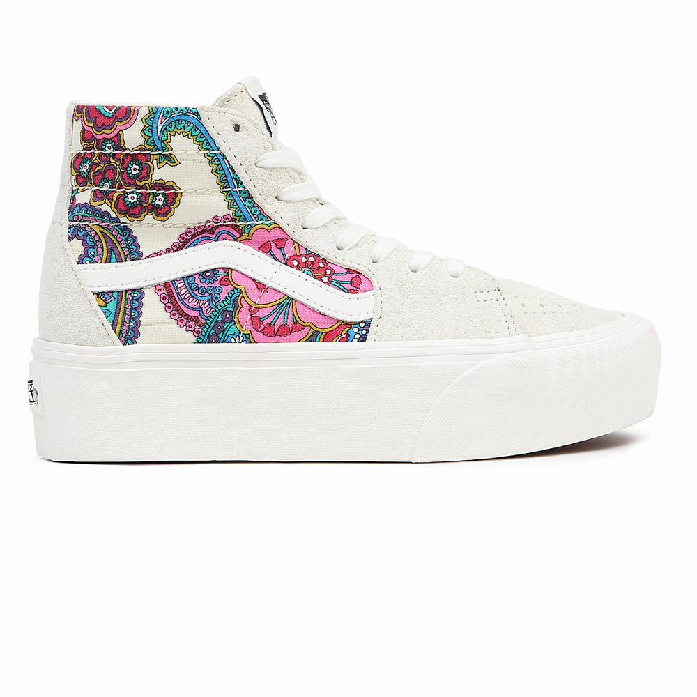 Tenis Botas Vans Sk8-Hi Tapered Stackform Mujer Multicolor/Blancas | OXI614920