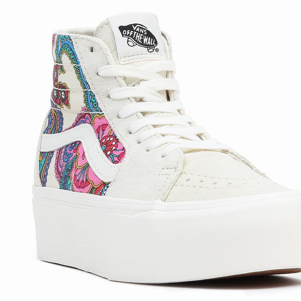 Tenis Botas Vans Sk8-Hi Tapered Stackform Mujer Multicolor/Blancas | OXI614920