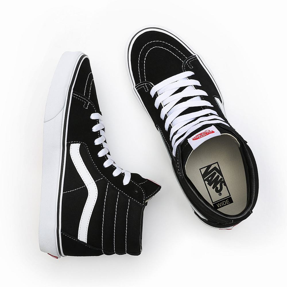 Tenis Botas Vans Sk8-Hi Wide Fit Mujer Negras | FLW764513