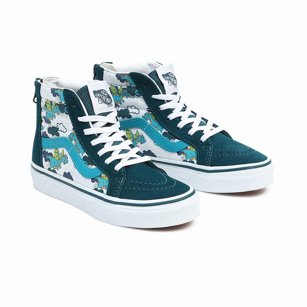 Tenis Botas Vans Sk8-Hi Zip (4-8 years) Niños Azules | JES493627