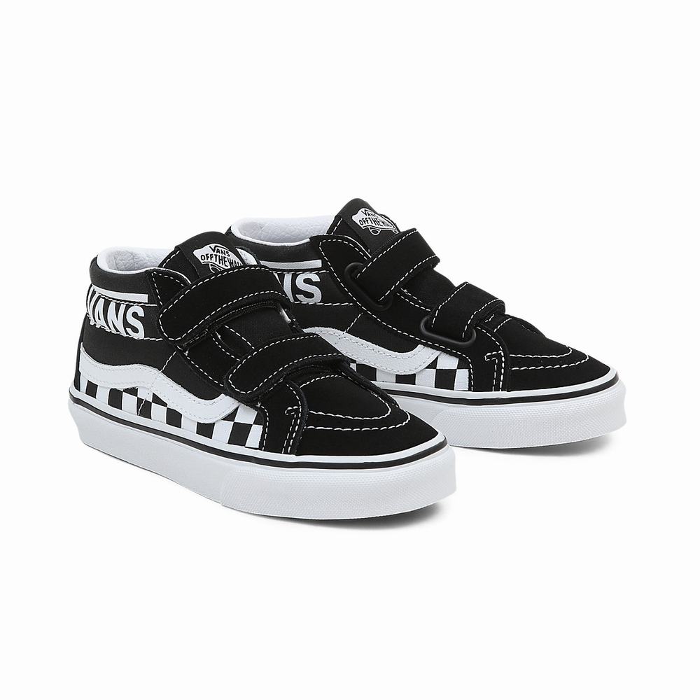 Tenis Botas Vans Sk8-Mid Reissue V (4-8 years) Niños Negras/Blancas | YHN437209