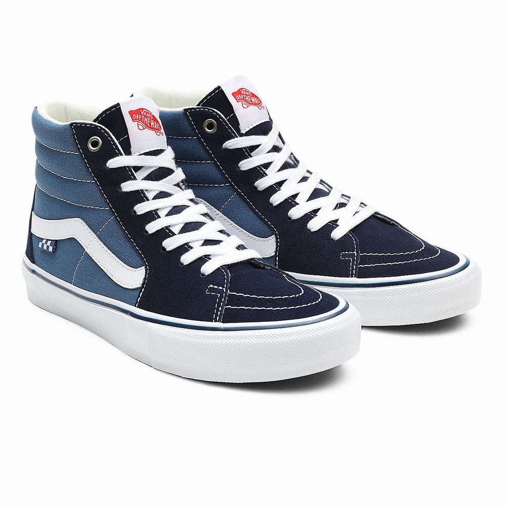 Tenis Botas Vans Skate Sk8-Hi Hombre Azules/Azul Marino | GUK947351