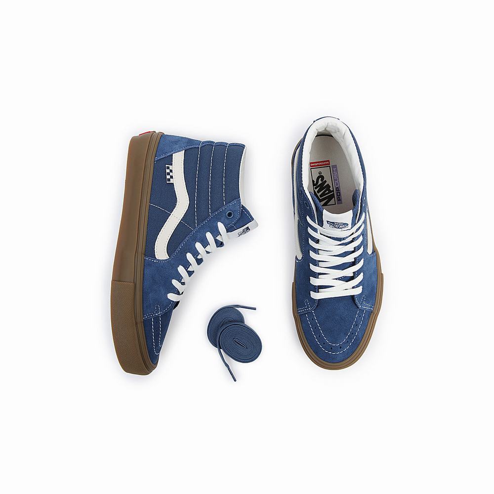 Tenis Botas Vans Skate Sk8-Hi Hombre Azules | MZK147892