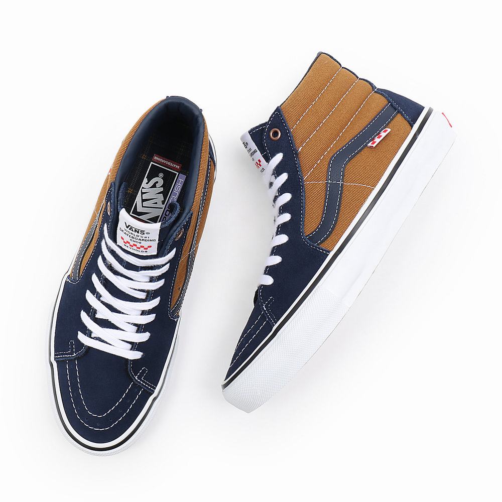 Tenis Botas Vans Skate Sk8-Hi Hombre Marrones | FWZ148976