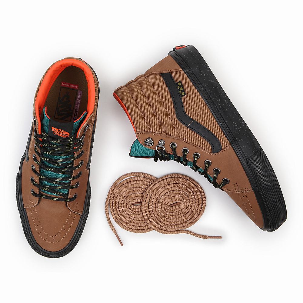 Tenis Botas Vans Skate Sk8-Hi Hombre Marrones | TIQ769153