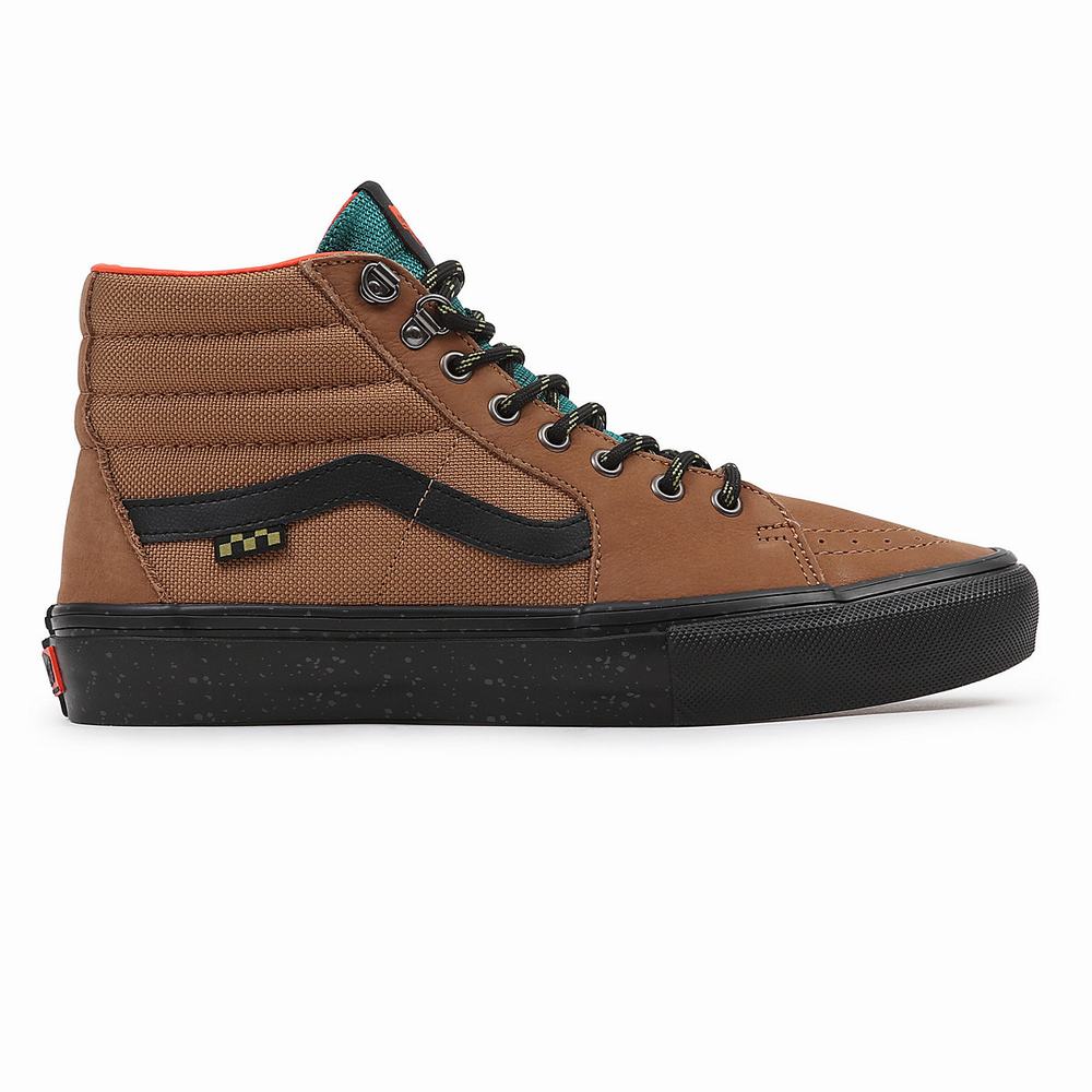 Tenis Botas Vans Skate Sk8-Hi Hombre Marrones | TIQ769153