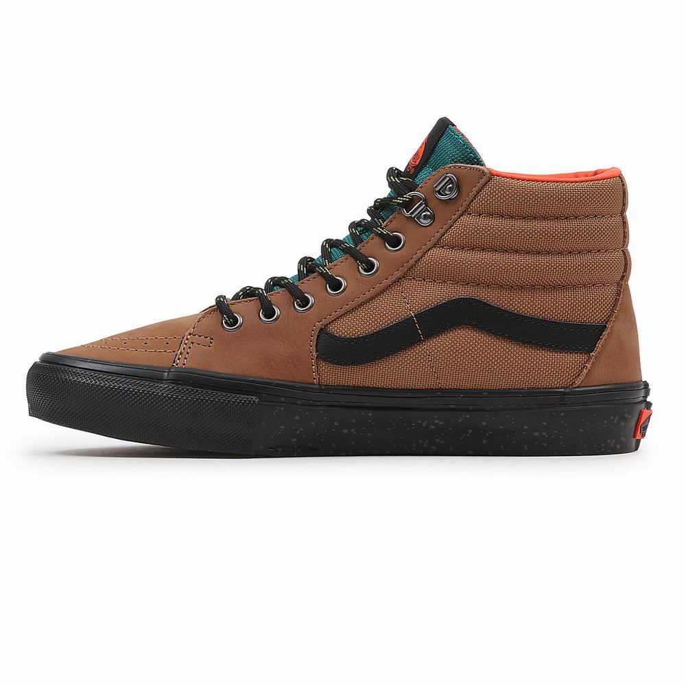 Tenis Botas Vans Skate Sk8-Hi Hombre Marrones | TIQ769153