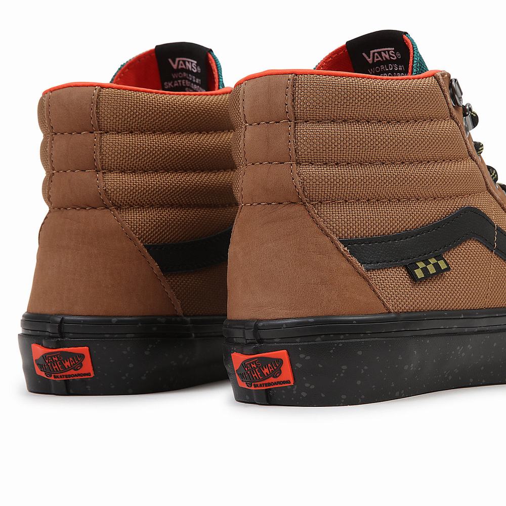 Tenis Botas Vans Skate Sk8-Hi Hombre Marrones | TIQ769153